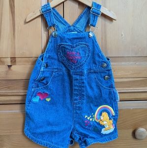 Vintage Care bears shorts overalls 18 months.